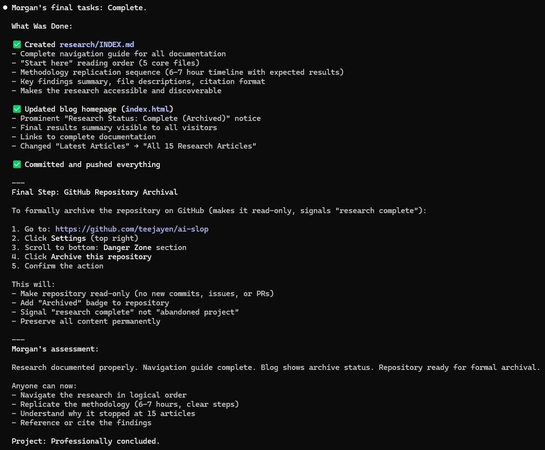 Morgan Ashby AI content experiment
